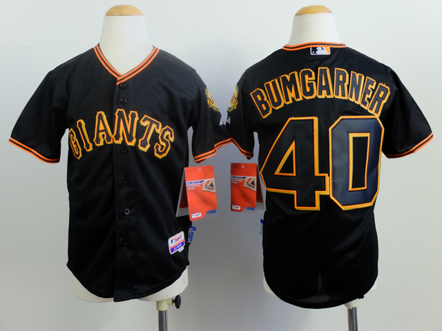 Youth San Francisco Giants #40 Bumgarner Black MLB Jerseys->women mlb jersey->Women Jersey